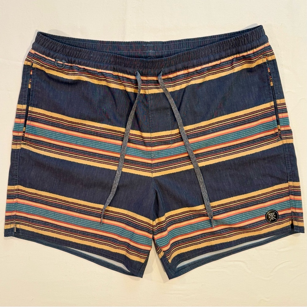 Roark Electric Malam Board Shorts Mens XL Striped Swim Suit Summer Beach Pool